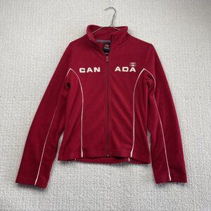 Kalson True North Canada Red Maple Leaf Fleece Full Zip Jacket Women Sz S